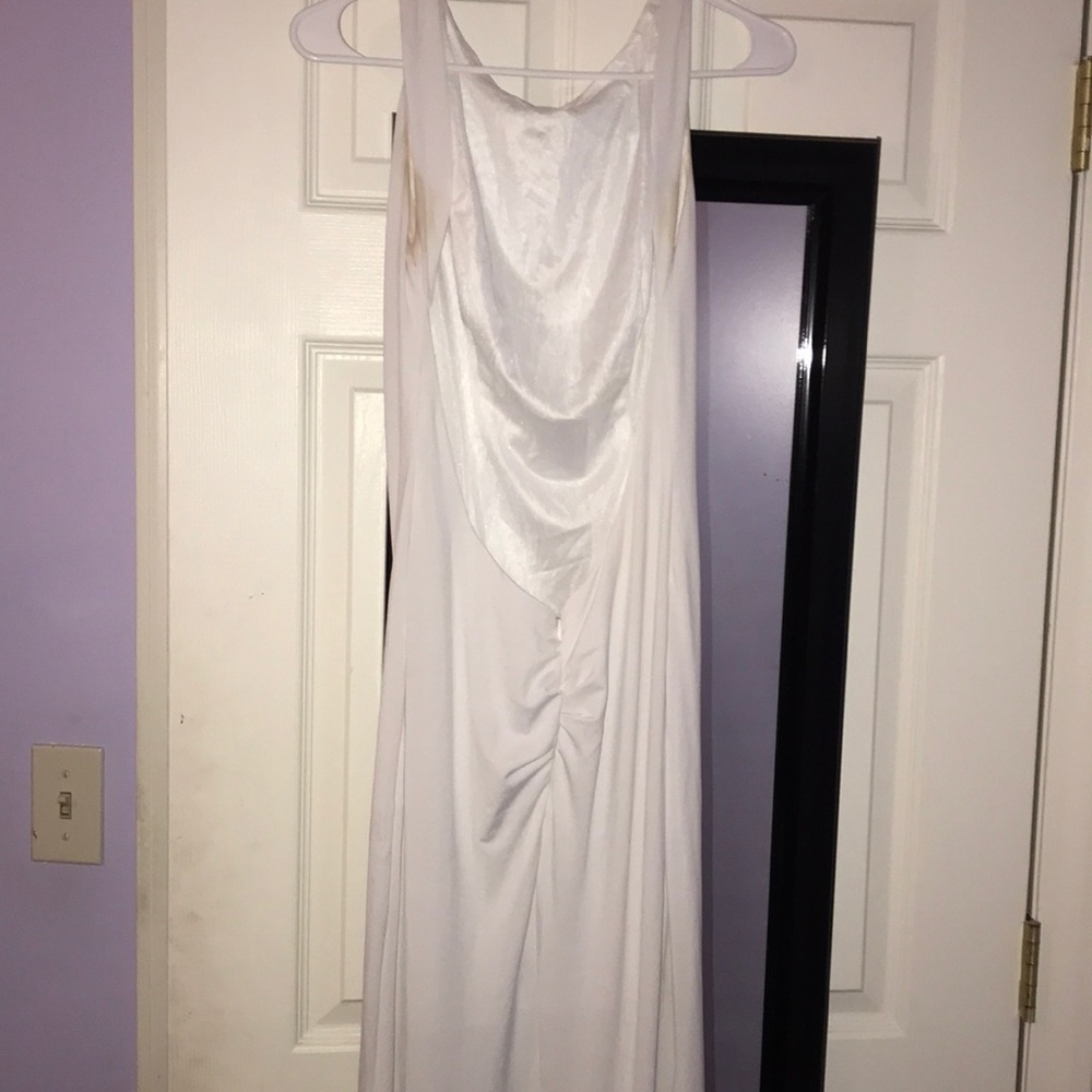white full length dress